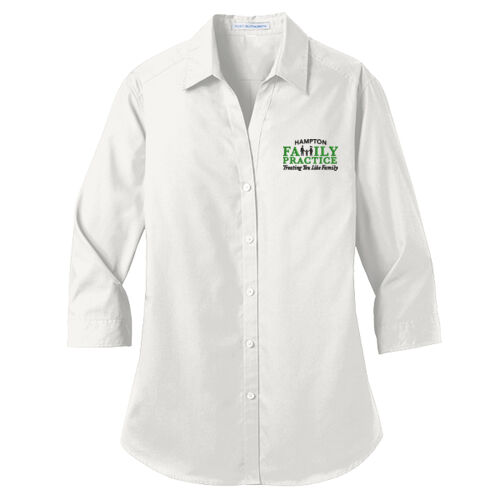 Ladies 3/4 Sleeve Carefree Poplin Shirt Thumbnail