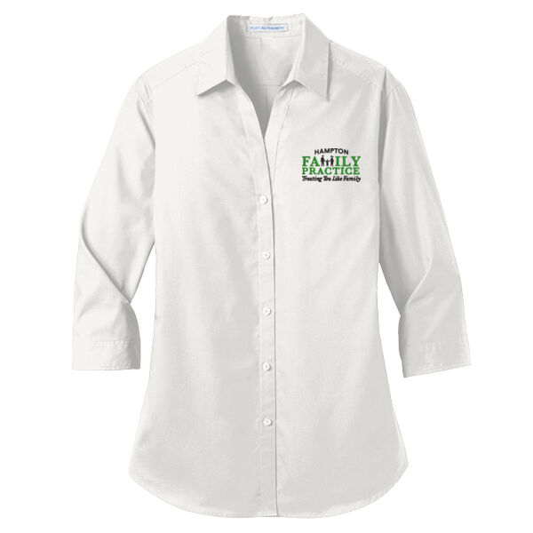 Ladies 3/4 Sleeve Carefree Poplin Shirt Thumbnail