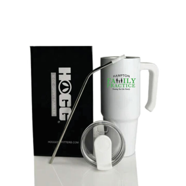 30oz Stainless Steel White Tumbler Thumbnail